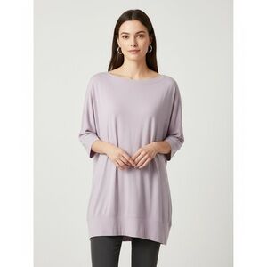 Pennington’s lilac boat, neck tunic linen/viscose/cotton blend 1X